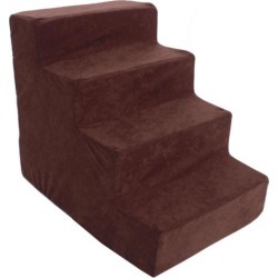 Majestic Pet 4 Step Suede Dog Stairs Chocolate