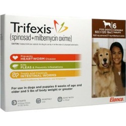 Trifexis Chewable Tablets for Dogs 60-120lbs 6 Mon