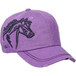 Horse Head Raised Embroidery Hat Lavender