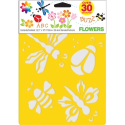 Flowers - Stencil Mania Stencils 7"X10" 3/Pkg