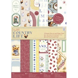 Country Life, Linen Finish - Papermania Ultimate A4 Die-Cuts & Paper Pack 48/Pkg