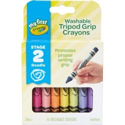 16/Pkg - Crayola My First Washable Tripod Grip Crayons