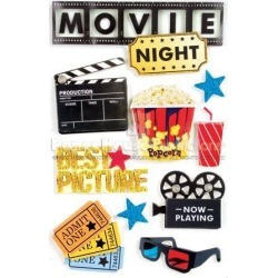 Movie Night 3D Stickers By Paper House Productions