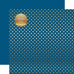 Bluejay Gold Foil Dot Paper - Spring Gold Foil 2018 - Echo Park