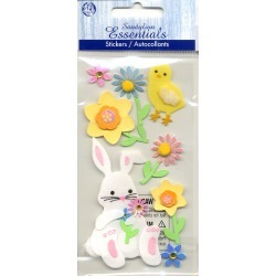 Easter Bunny & Flowers Stickers - Sandylion