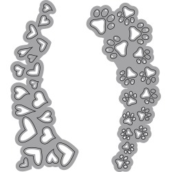 A Way With Words-Hearts & Paws - Elizabeth Craft Metal Die