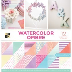 Watercolor Ombre, 12 W/Pearl Foil - DCWV Double-Sided Paper Stack 12"X12" 36/Pkg