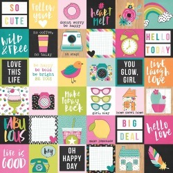 2x2 Elements Paper - Oh Happy Day - Simple Stories