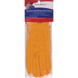 Large - Gold - Fons & Porter Machine Quilting Grip Gloves 1 Pair