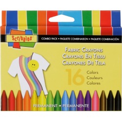 Scribbles Fabric Crayons 16/Pkg