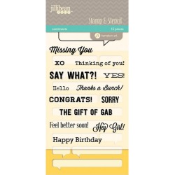 Sentiments - Jillibean Clear Stamp & Stencil Set