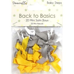 Baby Steps - Dovecraft Back To Basics Mini Satin Bows 20/Pkg
