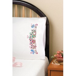 Owls - Stamped Pillowcase Pair For Embroidery 20"X30"