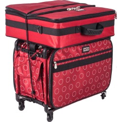23"X15"X12" Red W/Dotted Circles - TUTTO Machine On Wheels Case