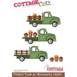 Flatbed Truck w/Accessories 4x6 Metal Die - Cottage Cutz