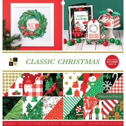 Classic Christmas Glitter Accented Stack - DCWV
