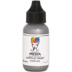 Sterling - Dina Wakley Media Heavy Body Metallic Acrylic Paint 1oz