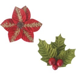 Poinsettia 3.7"X3.7", 2.7"X2.7" - Ultimate Crafts Look Like Christmas Flowers 2/Pkg