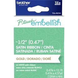 Gold On White - P-Touch Embellish Satin Ribbon
