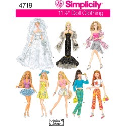 ONE SIZE - Simplicity 11 1/2 Fashion Doll Clothes