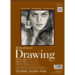 80lb 24 Sheets - Strathmore Medium Drawing Paper Pad 8\