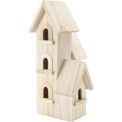 Manhattan - Natural Wood Birdhouse 12"