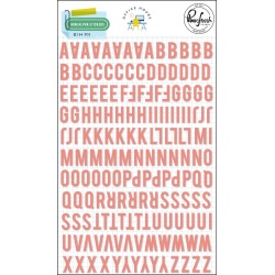 Office Hours Coral Puffy Mini Alpha Stickers - Pinkfresh