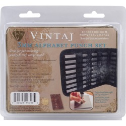 3mm (.125") Uppercase Letters - Alphabet Punch Set W/Case 27/Pkg
