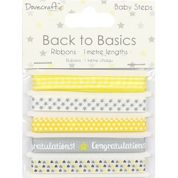 Baby Steps - Dovecraft Back To Basics Ribbon Pack 5/Pkg