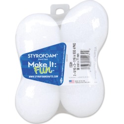 White - Styrofoam Eggs 3"X2.5" 4/Pkg