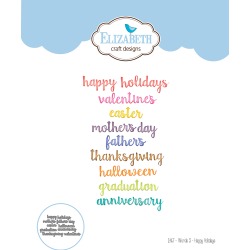 Words 3-Happy Holidays - Elizabeth Craft Metal Die