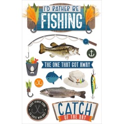 I'd Rather Be Fishing - Paper House Dimensional Multi-Level Sticker