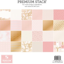 Blush, 24 W/Gold Foil - DCWV Paper Stack 12"X12" 48/Pkg