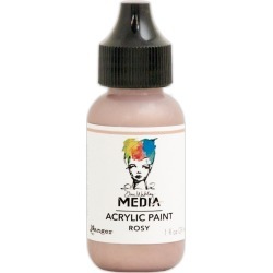 Rosy - Dina Wakley Media Heavy Body Metallic Acrylic Paint 1oz