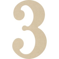 3 - MDF Classic Font Wood Letters & Numbers 9.5"