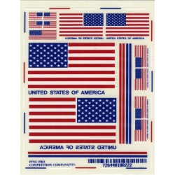 USA Flags - Pine Car Derby Decal 4.875"X3.875"