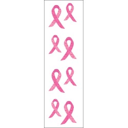 Pink Awareness Ribbon Sticker Strip - Mrs Grossman