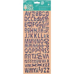 Papermania Owl Folk Canvas Alpha Stickers 106/Pkg