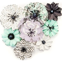 Grey & Mint Flirty Fleur Flowers - Prima