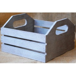Mix The Media Wooden Crate W/Handles 7"X7"X4.5"-