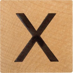 X Wood Alphabet Tile - 2 Inch