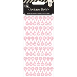 Pink Typecast Alpha Stickers - Sentiment Series - Pink Paislee