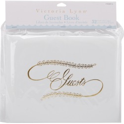 White - Wedding Guest Book 6"X8"