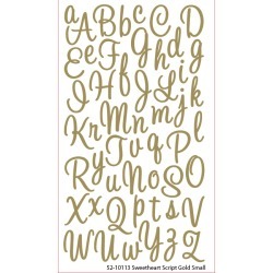 Sweetheart Gold Glitter Alpha Stickers By Sticko