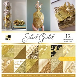 Solid Gold W/Gold Foil - DCWV Double-Sided Paper Stack 12"X12" 36/Pkg