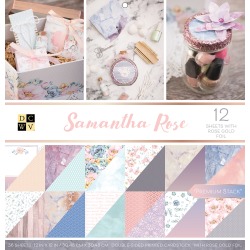 Samantha Rose, 12 W/Rose Gold Foil - DCWV Paper Stack Double-Sided 12"X12" 36/Pkg