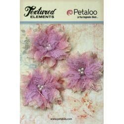 Lavender Textured Elements Burlap Bird's Nest Flowers - Petaloo