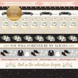 Border Strips Gold Foiled Paper - Wedding Day - Echo Park