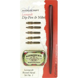 Round Hand #1 - Manuscript Leonardt Dip Pen & Nibs Set