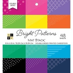 Bright Patterns - DCWV Double-Sided Cardstock Stack 6"X6" 48/Pkg